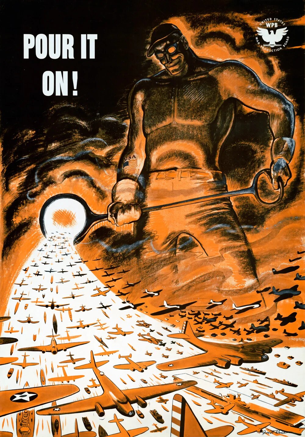 WWII War Production Board 'Pour It On!' poster